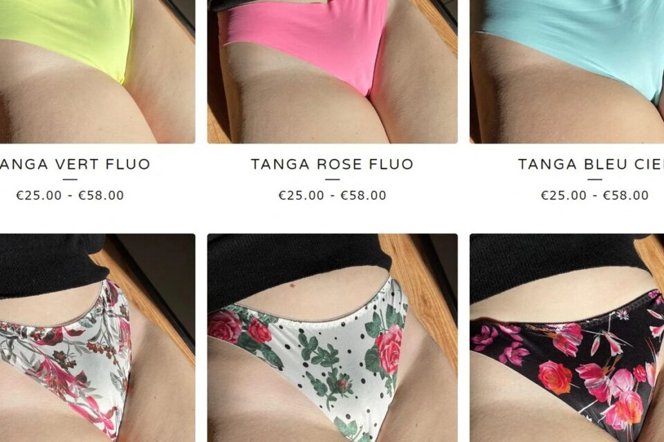 Sur son site, Saxa propose à la vente une multitude de petites culottes et chaussettes portées.